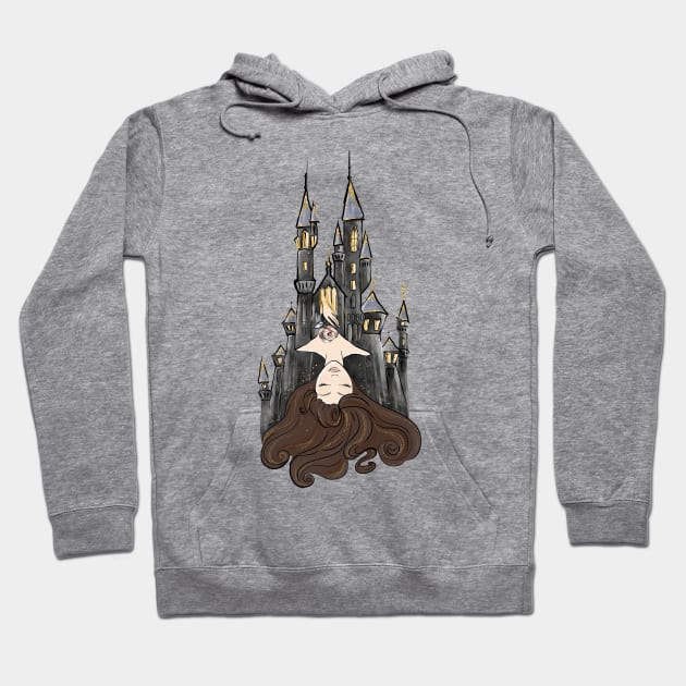 Sleeping Beauty Castle - Brunette Hoodie by americana-style